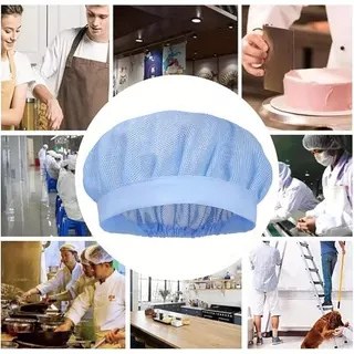 หมวกเชฟตาข่าย หมวกคลุมผมทำครัว ระบายอากาศดี สำหรับร้านอาหาร โรงแรม งานบริการอาหาร ยูนิเซ็กซ์
