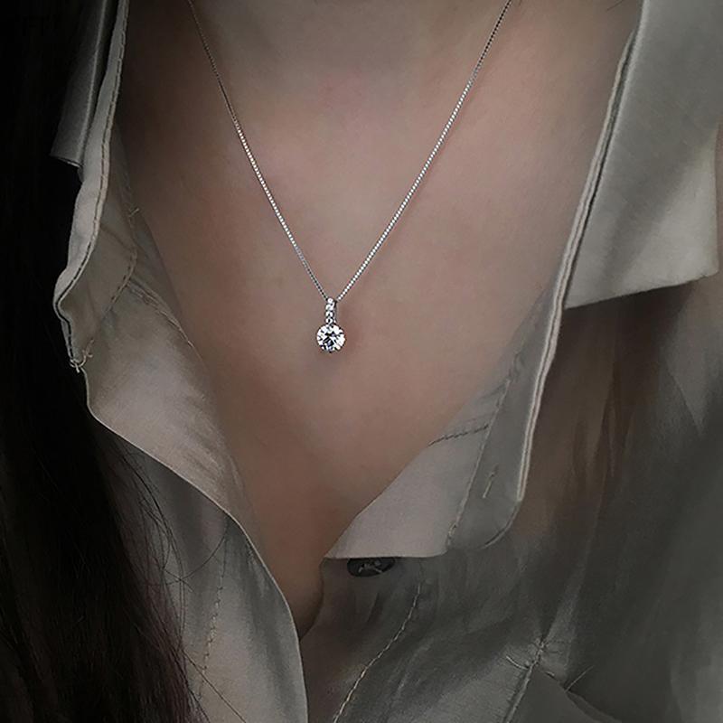 (FTT) สร้อยคอรูปหยดน้ำเพทายจี้โซ่สร้อยคอเครื่องประดับงานแต่งงานใหม่