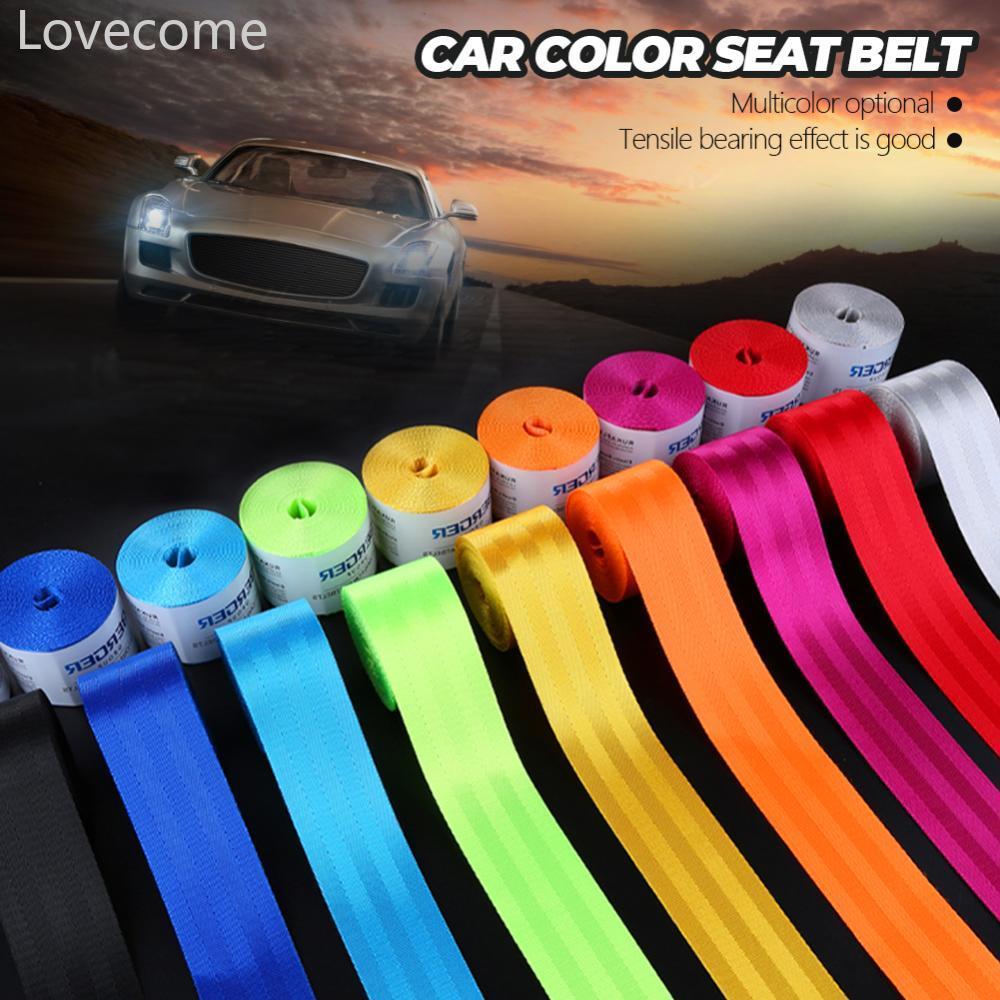 Lovecome 3.6M x 4.8 ซม. สีรถเข็มขัดนิรภัยเปลี่ยน Renewal Webbing ผ้า Racing เข็มขัดนิรภัยสายรัดการปร