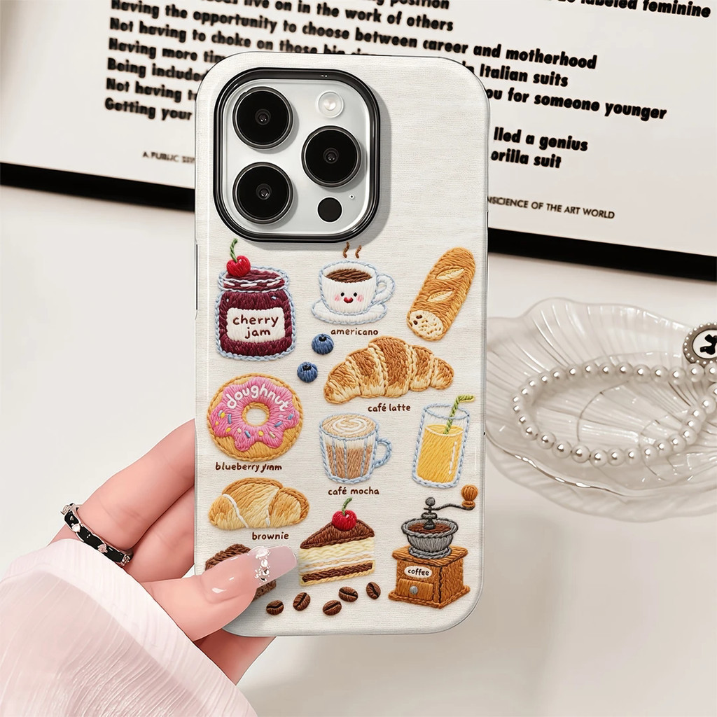ขนมกาแฟ เหมาะสําหรับเคสโทรศัพท์ Apple 17promax iphone16 Creative Unique Xiaomi151413Ultra Huawei pur
