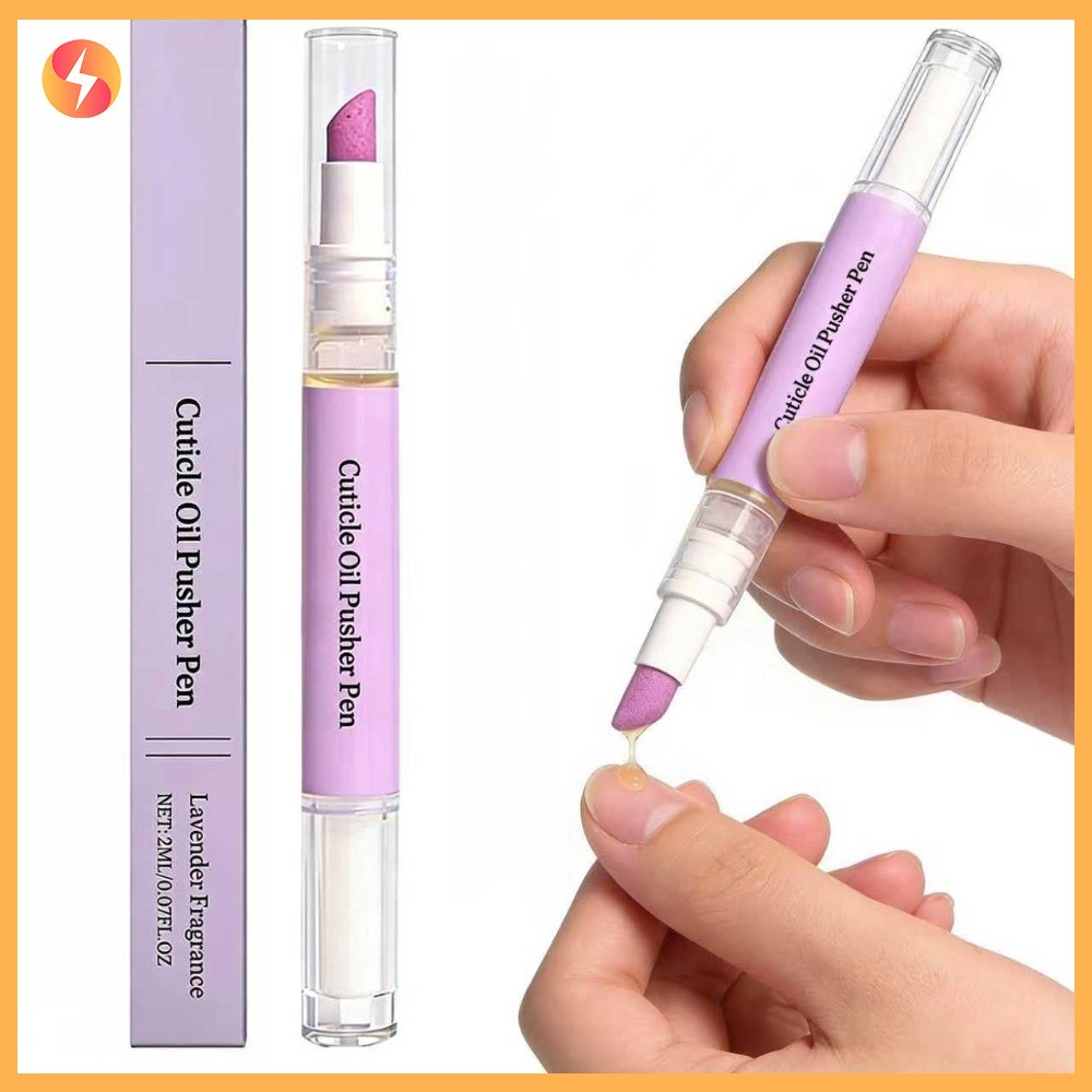 2 in 1 Cuticle Oil Pusher ปากกาเซรามิคเล็บเครื่องมือ