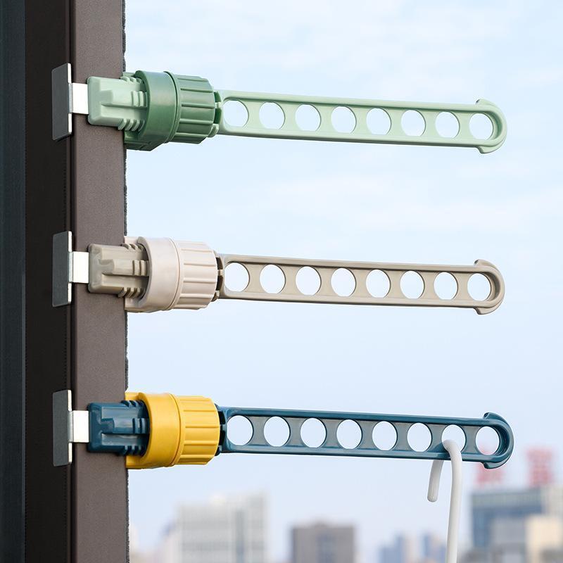 Popular~Window frame clothes drying rack, snap-on window sill balcony clothes drying gadget, travel 