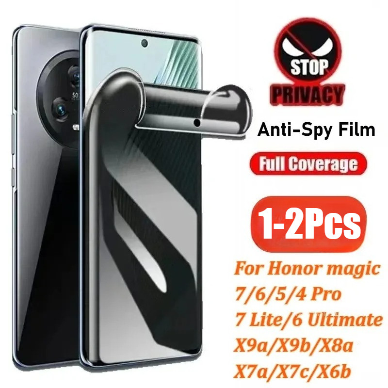 1-2 ชิ้นคลุมทั้งหมด Anti Spy ความเป็นส่วนตัว Soft Hydrogel ฟิล์มสําหรับ Honor Play 3 4 5 4T 5T 6C 6T