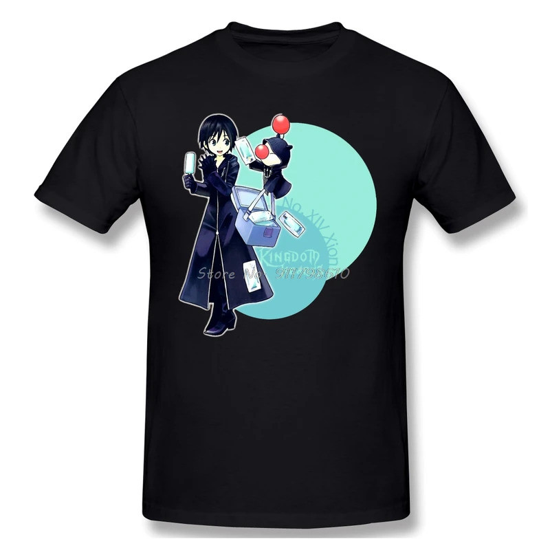 เสื้อยืดคอกลมคุณภาพสูงผ้าฝ้าย Xion Kingdom Hearts แขนสั้น เสื้อยืดผู้ชาย สตรีทแวร์ ฮาราจูกุ