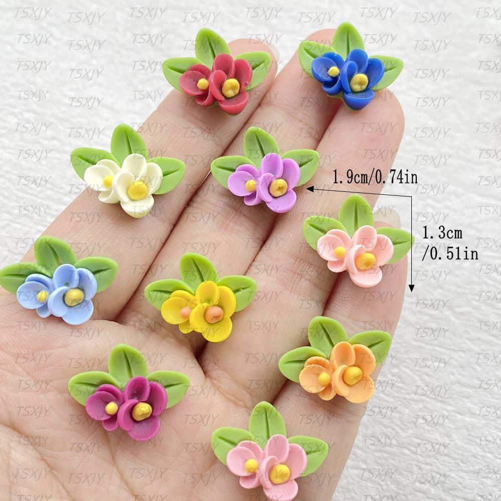 20 ชิ้นเรซิ่นน่ารักผสมสีดอกไม้/เล็บอุปกรณ์เสริมแบนกลับ Rhinestone DIY งานแต่งงานสมุดภาพตกแต่งคริสต์มาสหัตถกรรม ราคา ถูกที่สุด ดีลบีเคเค แกลเลอรีภาพที่ 2