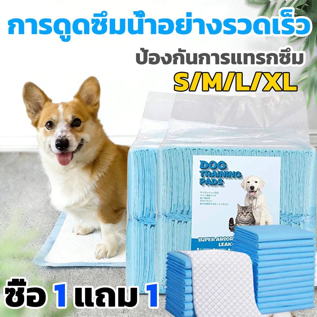 【ซื้อ 1 แถม 1!】แผ่นรองฉี่สุนัข แผ่นรองฉี่ ต่อต้านแบคทีเรีย ซึมซับไดีดี ผ้ารองฉี่ ถาดรองฉี่สุนัข แผ่นรองฉี่แมวทรายแมว