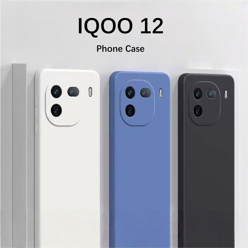 YoshidaFor IQOO 12 Case Fall Protection Silicone Full Case Classic Solid Color Phone Case Cover