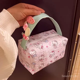 [พร้อมส่ง] กระเป๋าแต่งหน้าความจุขนาดใหญ่ลายการ์ตูนผู้หญิง พร้อมกระเป๋าใส่ข้าวกลางวันและกระเป๋าเก็บผลิตภัณฑ์ดูแลผิวสําหรับเดินทาง ของขวัญ