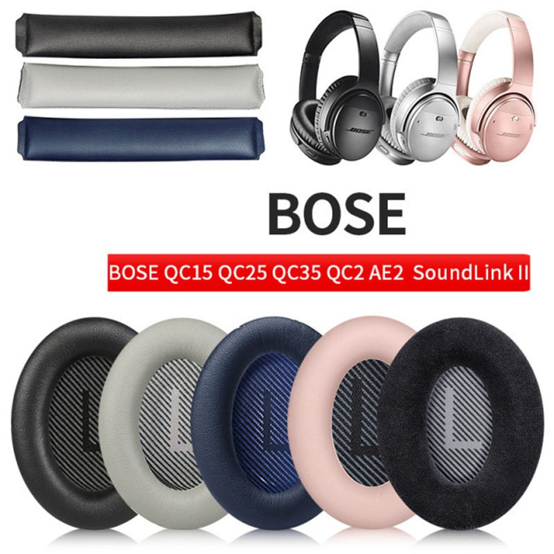 Bose QuietComfort QC35 25 AE2 AE2i ฝาครอบหูฟังหนังนุ่มแบบถอดเปลี่ยนได้
