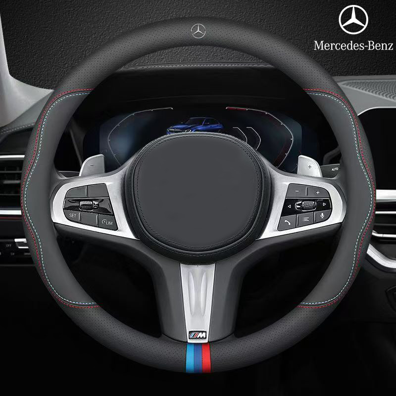 Mercedes-Benz QE E-Class S-Class Saloon EQE EQS SUV GLC V-Class หนังไมโครไฟเบอร์ หุ้มพวงมาลัยรถยนต์ 