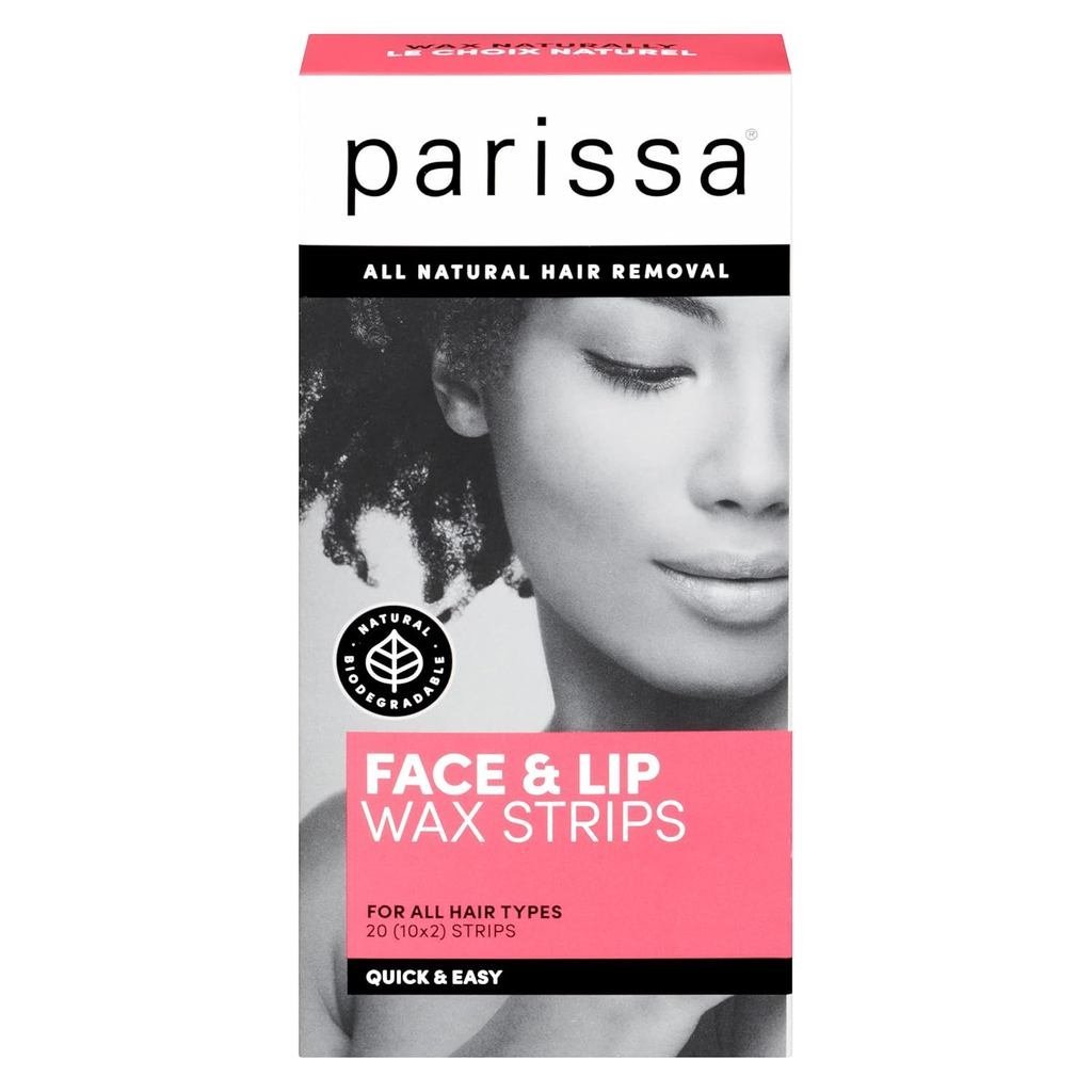 Parissa Face & Lip Wax Strips | แถบเล็กพร้อมใช้สําหรับกําจัดขนบนใบหน้า, ผิว-ปลอดภัย | At-Home Waxing