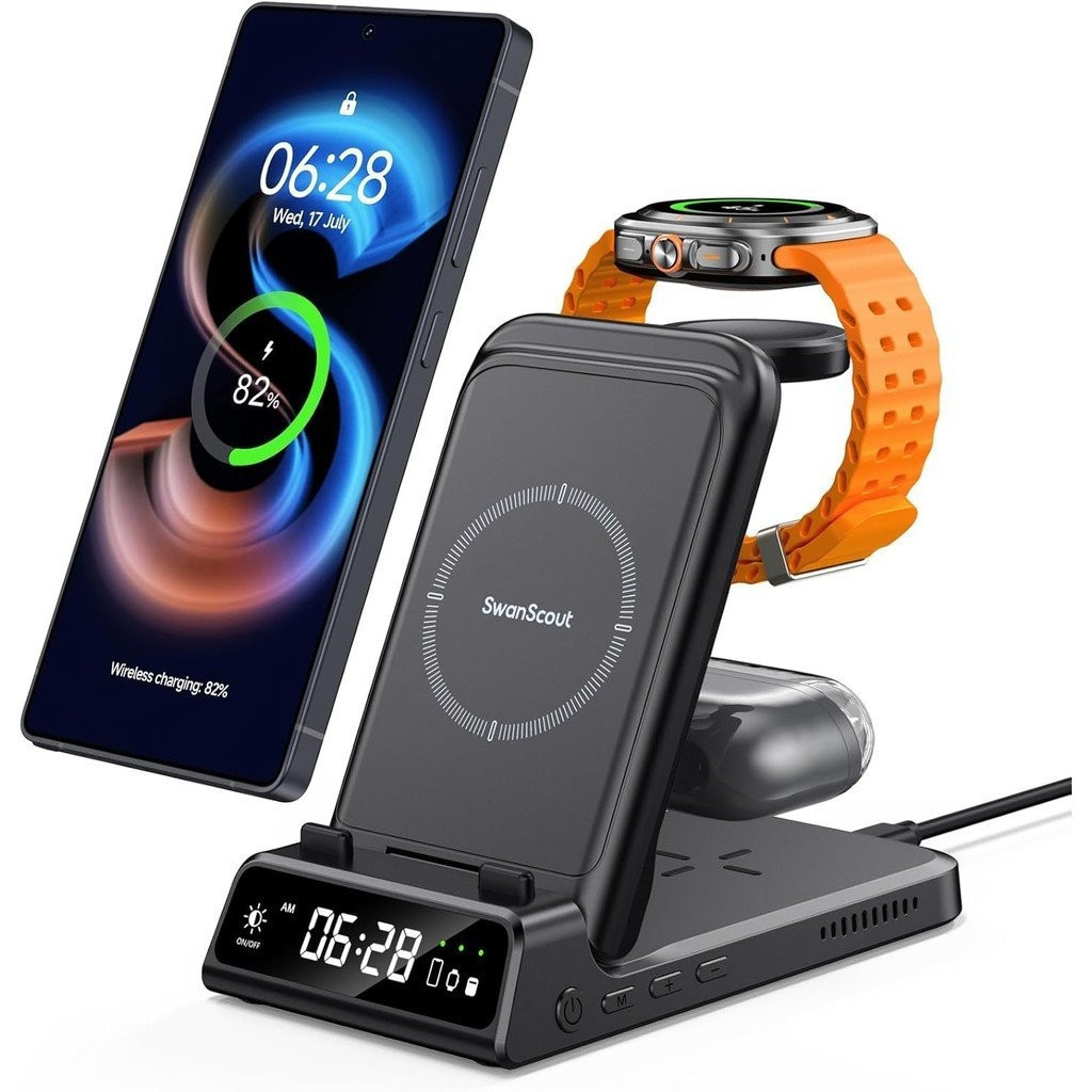 เหมาะสําหรับ Samsung S25 Ultra SwanScout สถานีชาร์จ, SwanScout 703S, เหมาะสําหรับ Galaxy S25/S25+/ S