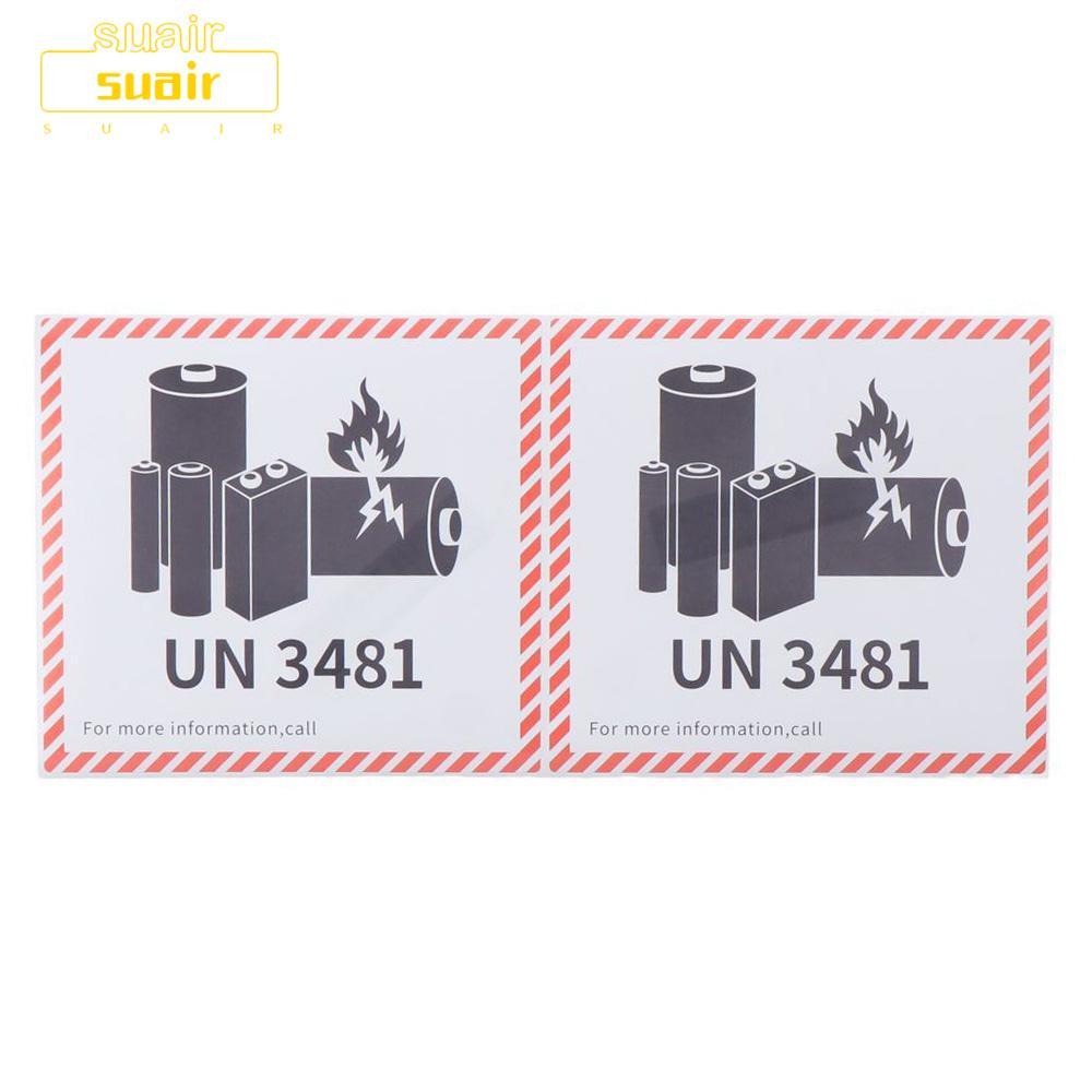 ป้ายไฟแบตเตอรี่ SUAIR, ป้ายแบตเตอรี่ลิเธียมขนส่งสีแดงลิเธียม, UN3481 4.7 "x 4.3" แผ่นทองแดงกาวป้ายเต