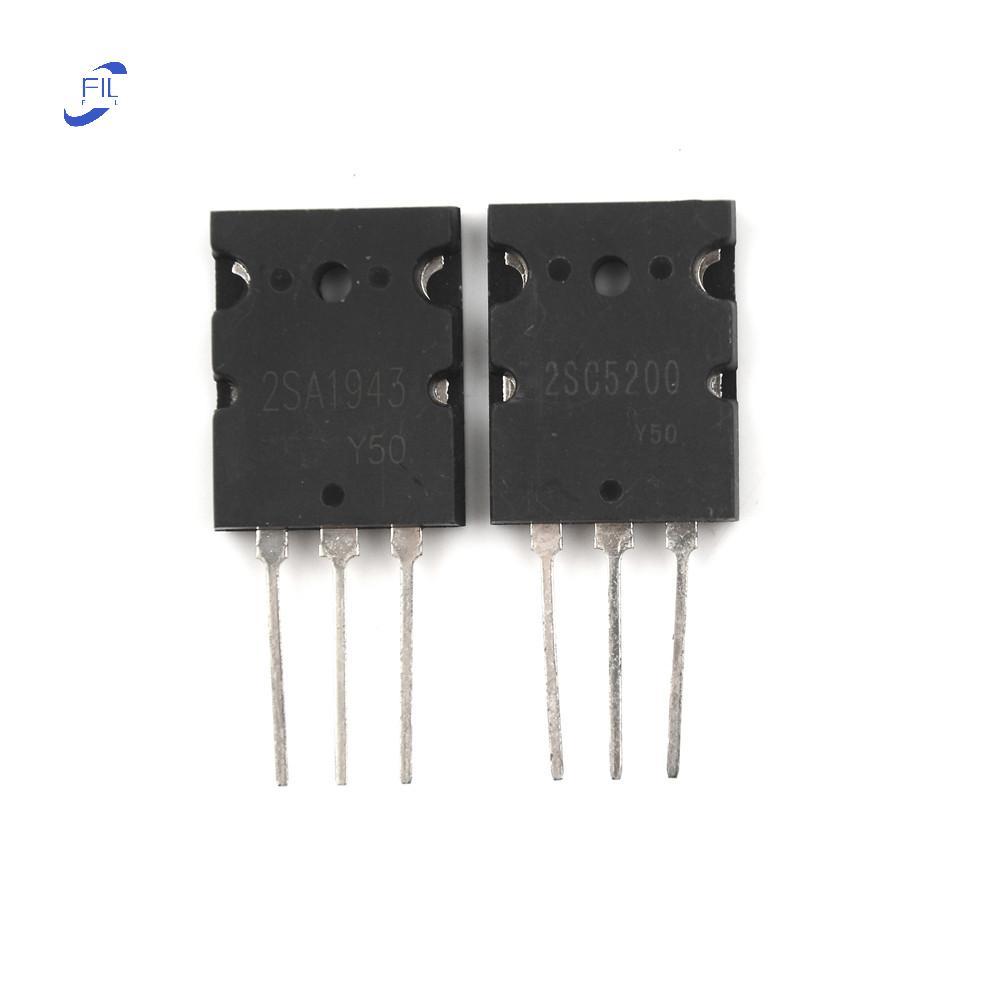 FIL ใหม่ 1 คู่ OR 2PCS ทรานซิสเตอร์ TO-3PL 2SA1943-O 2SC5200-O 2SA1943 2SC5200 A1943 C5200