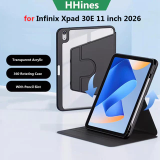 HHines สําหรับ Infinix 30E 2026 11 "Xpad 20 11 นิ้ว 2025 Xpad 10.1 "Xpad 11" 2024 X1101 X1101B แท็บเล็ต 360 องศาหมุนอะคริลิคใสแม่เหล็กแท็บเล็ตฝาครอบ