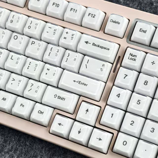 MAIMOOO คริสตัลพุดดิ้ง ไทย Keycap 132 คีย์คํา SA Profile PC PBT Pink Jelly Thai Keycaps Ajazz AK820 Aula F99 F75 สีขาว Double-shot Keycap