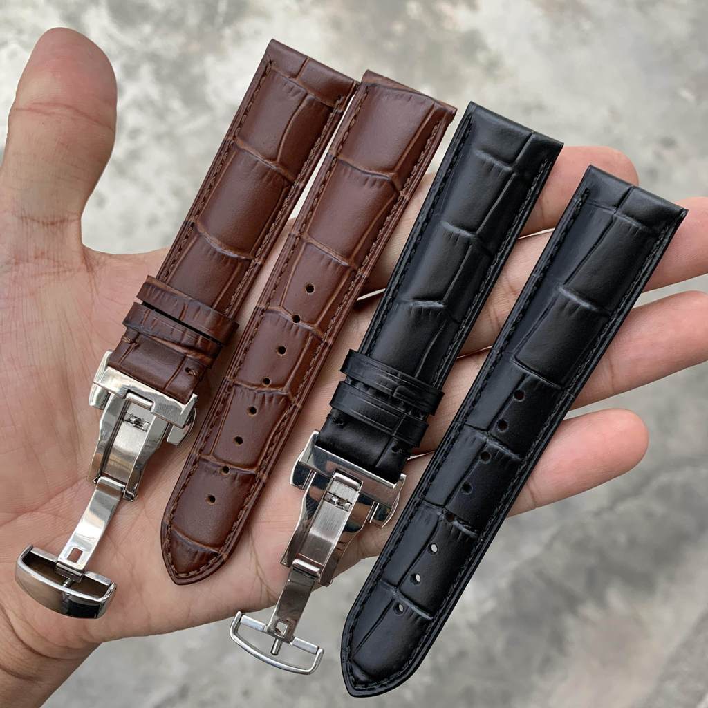 นาฬิกา Junyu Accessories Belt Mens Strap 20 22 Dirt-Resistant Waterproof Double Buckle Matte Black M