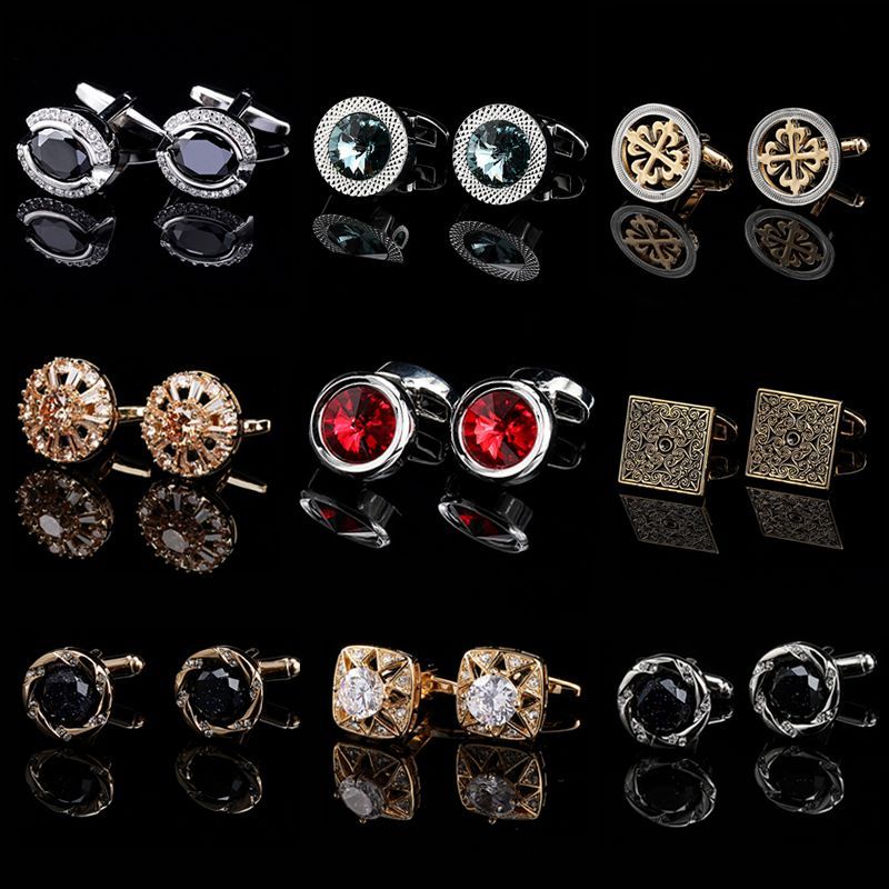 [J & N] Cufflinks ผู้ชายของขวัญกล่องผู้ชายผู้หญิงภาษาฝรั่งเศสคํา High-End Cufflinks Cufflinks ผู้ชาย