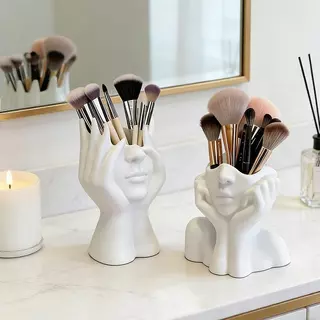 กล่องเก็บของติดผนังห้องน้ำ ที่เก็บของบนโต๊ะ เครื่องสำอาง แปรงสีฟัน แบบไม่ต้องเจาะรู