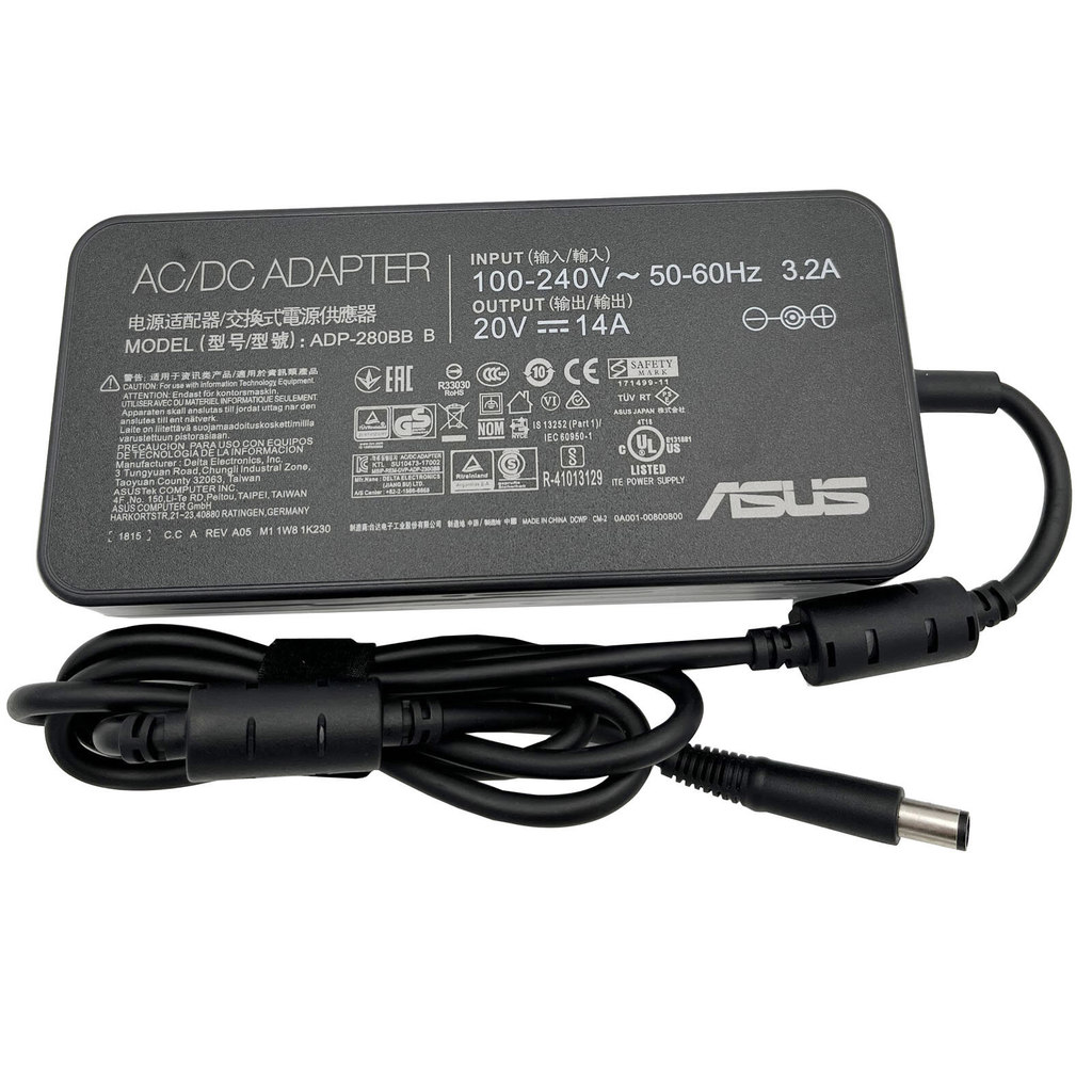 ASUS 20V 14A 280W AC Adapter Charger สําหรับ MSI GE75 Raider 9SG 9SF แล็ปท็อป