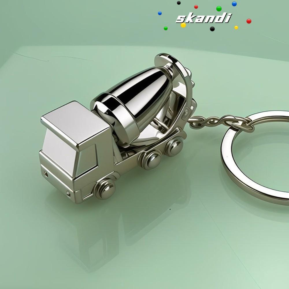 SKANDI Mixer Truck Key Chain, Cruise Ship Metal Whale Shark Keychain, Simulation Mechanical Style Po