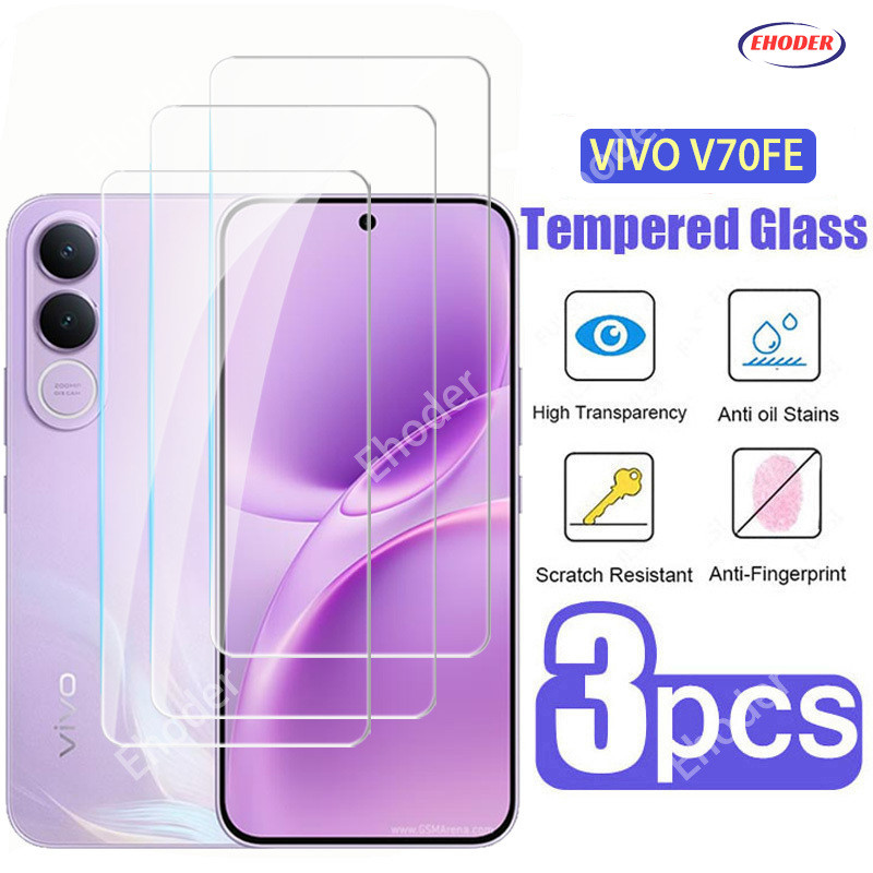 1-3 ชิ้นกระจกนิรภัยสําหรับ VIVO V70 FE 5G 2026 ป้องกันหน้าจอสําหรับ VIVOV70 V70FE V2550 ฟิล์มป้องกัน