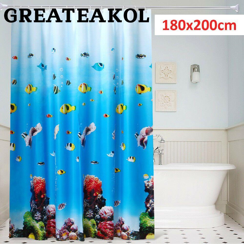 GREATESKOL 180cmx200cm ฉากกั้นห้องน้ํา Thicken PEVA ห้องน้ํากันน้ํา