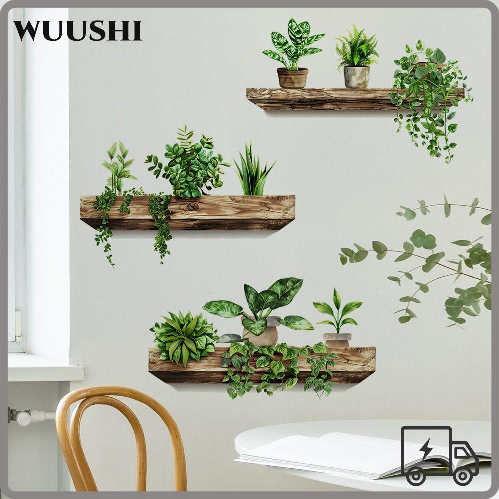 WUSHI ภาพจิตรกรรมติดผนังแบบมีกาวในตัว สติ๊กเกอร์ตกแต่งบ้าน ศิลปะผนังแบบถอดได้ DIY