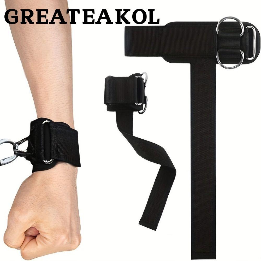 GREATESKOL 1 คู่สายรัดข้อมือ, D แหวนลื่นยกน้ําหนักสายรัด,แบบพกพา Enhanced Grip Heavy Duty Training S