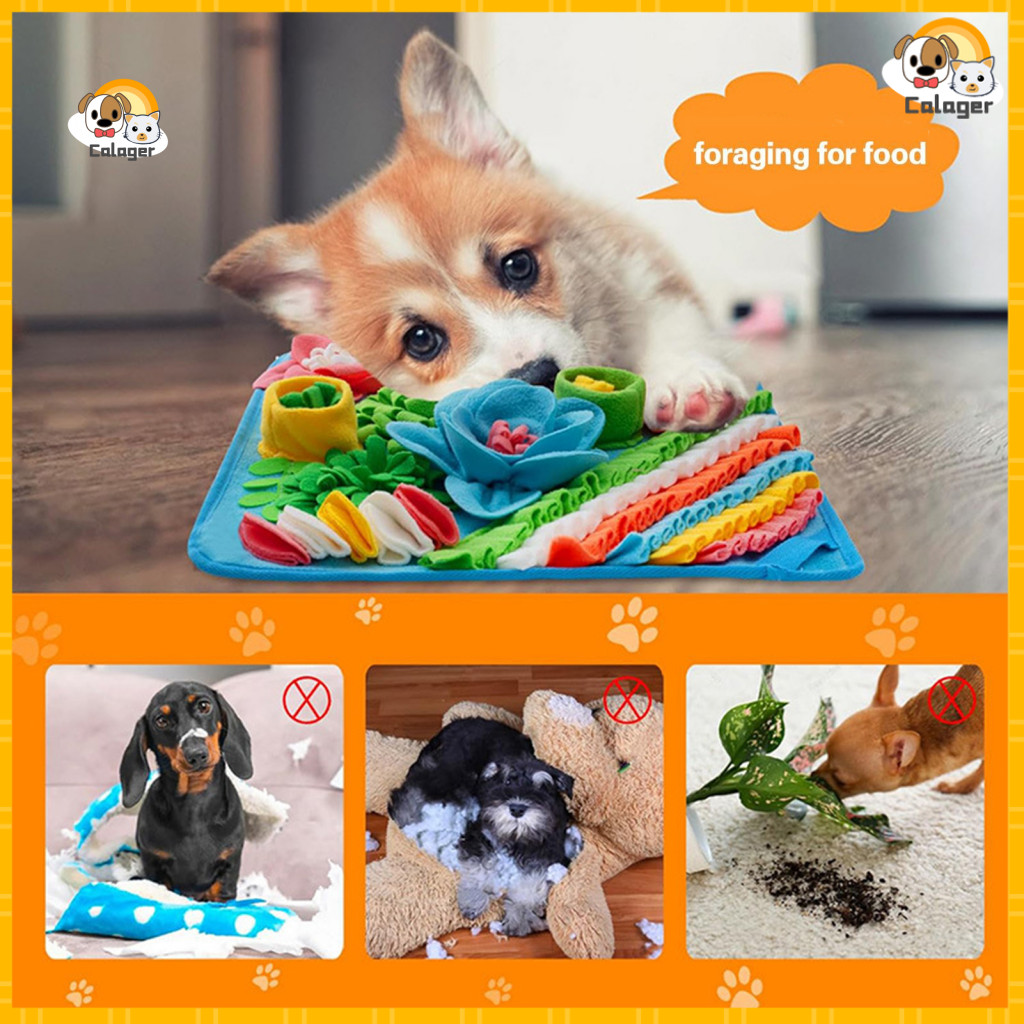 [Calager] Play for Pet Snuffle Pad Dog Snuffle Mat Slow Feeder Puzzle Toy – Treat Licking Mat for Pe