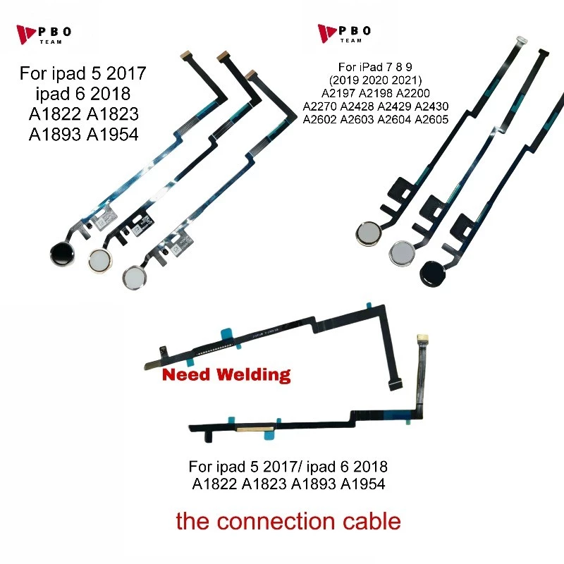 ปุ่ม Home Flex Cable สำหรับ Pad 5 6 7 8 9 2017 2018 2019 2020 2021 A2270 A2197 A1822 A1893 thumbnail 6