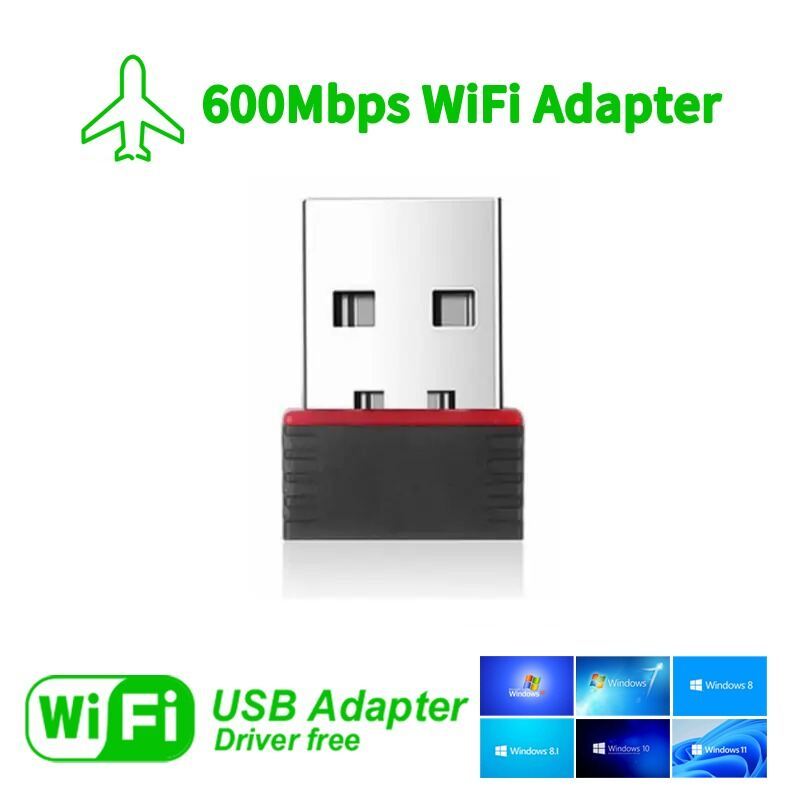 VAORLO 600Mbps WiFi USB อะแดปเตอร์ USB2.0 2.4 Ghz การ์ดเครือข่ายไร้สาย Wi-Fi Dongle 802.11N ตัวรับสั