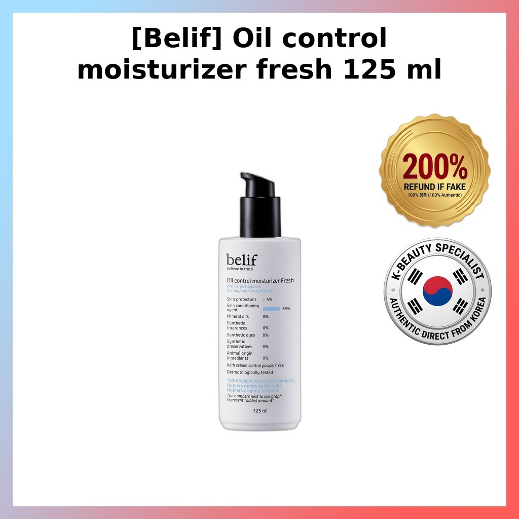 [Belif] Oil control Moisturizer fresh 125 ml / Korean Moisturizer / Oil Control / ของแท้ 100% โดย ar