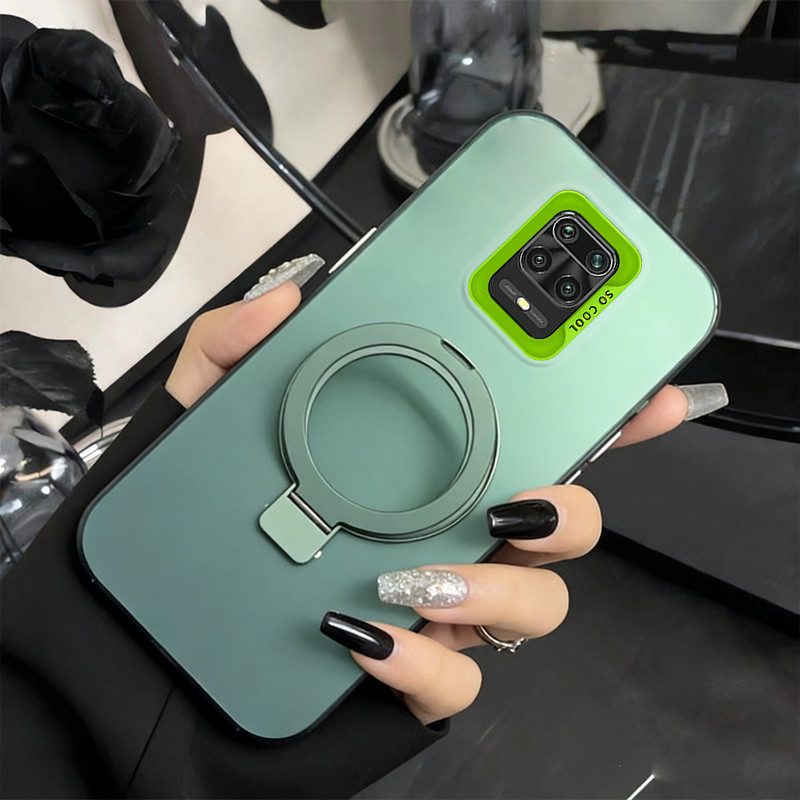 2026 สําหรับ Redmi NOTE 9S REDMI NOTE 9 PRO เคสโทรศัพท์เคสแข็งกันกระแทกออกแบบใหม่ความงามพร้อมที่วางสีเขียว CYFXZJ3