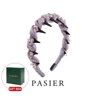 PASIER Paris Princess Hair Crown ผู้หญิง Handmade เครื่องประดับผมทุกวันชุด Party ของขวัญกล่อง FB2304-N