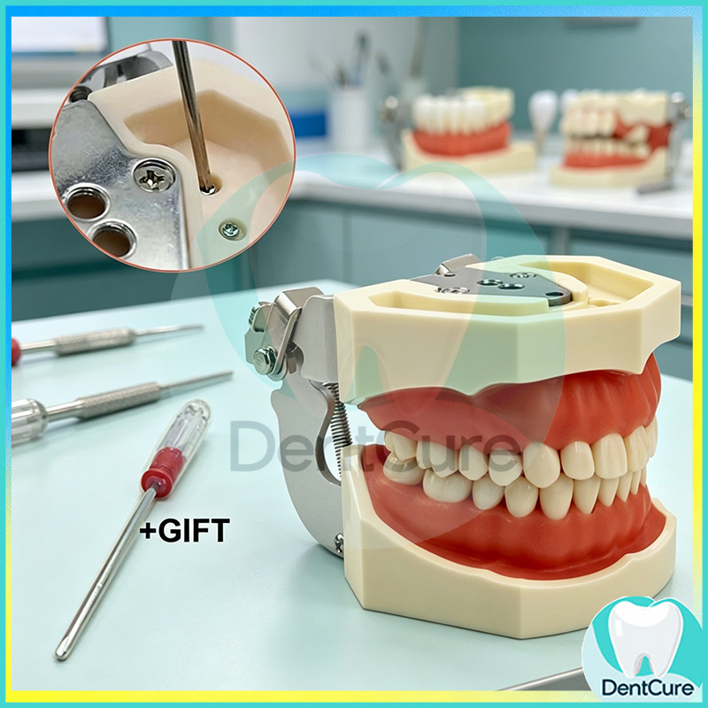 โมเดลฟัน 1 ต่อ 1 ถอดได้ 28 ซี่ ฟันเรซิน เหงือกนุ่ม พร้อมไขควง ใช้สอนทันตกรรม Dental Teeth Model Teeth Teaching Model