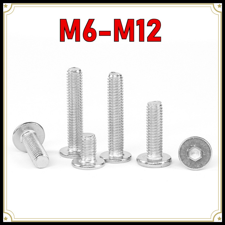 ((DDX)] 304 สแตนเลส CM บางหัวแบนหกเหลี่ยมซ็อกเก็ตสกรู Countersunk Head Bolt สกรูหัวแบนสกรูเครื่อง M6-M12