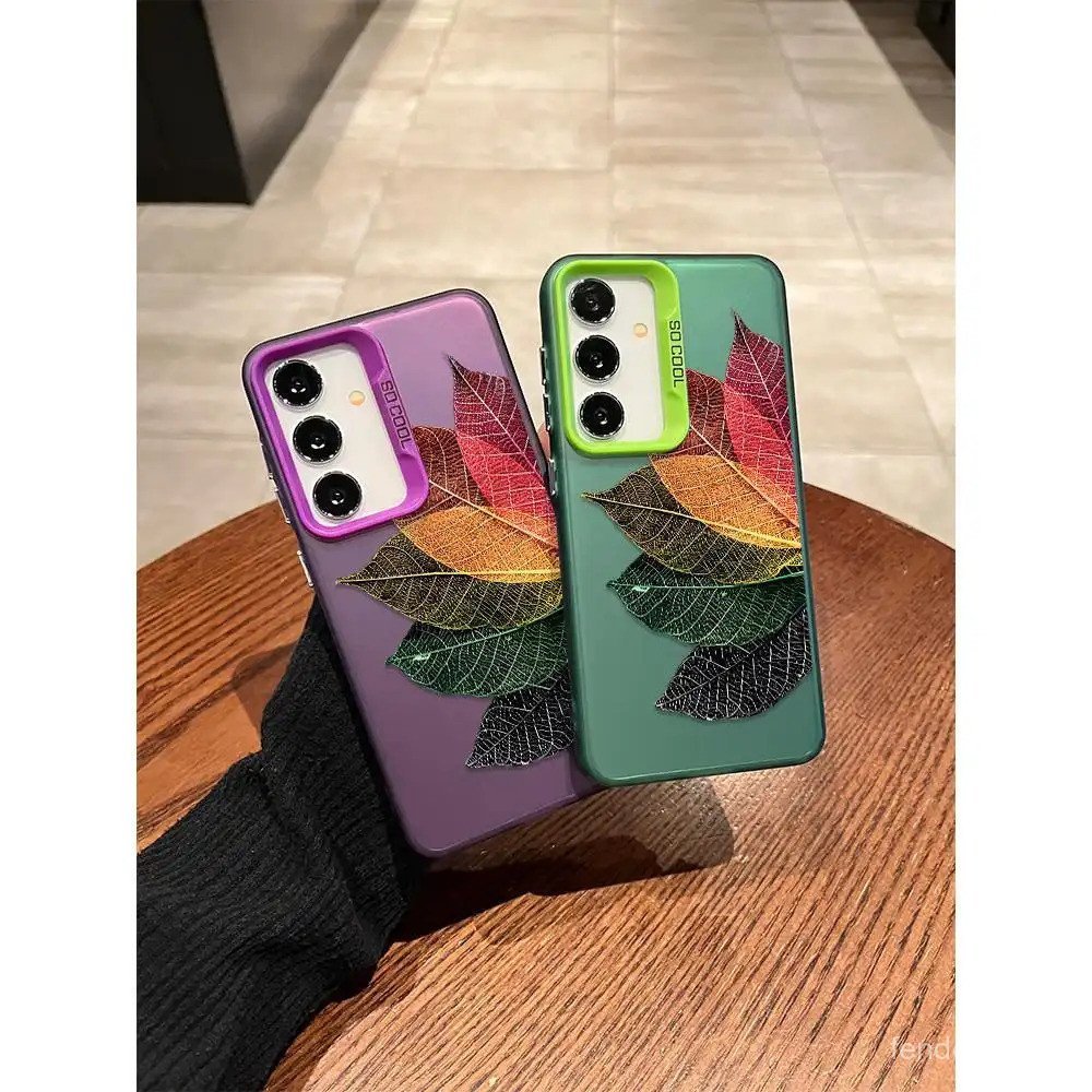 Leaf Texture Artพรีเมี่ยมอินเทรนด์Shock-ทนเคสโทรศัพท์เหมาะสําหรับSamsung S25PLUS/A05S/M05/A04S/F05/A