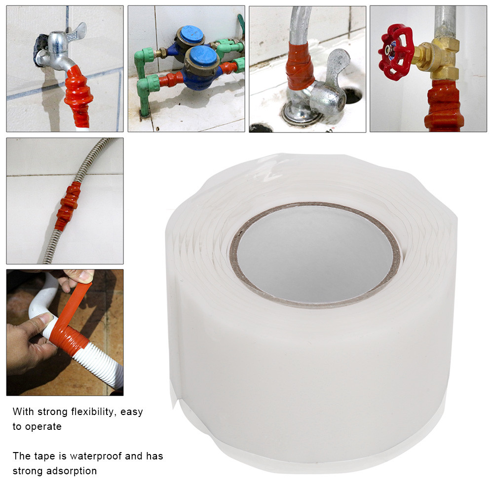 Hyuduo Strong Stickness PVC PPR Pipes เทปความยาว 1 เมตรสีขาวสีแดงตัด Quick Seal เหมาะสําหรับท่อ (สีข