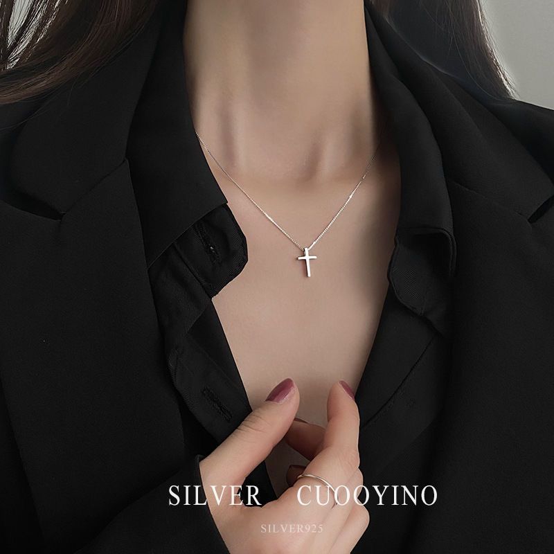 สร้อยคอไม้กางเขนเงินแท้ 925 sgh88988.my20251217