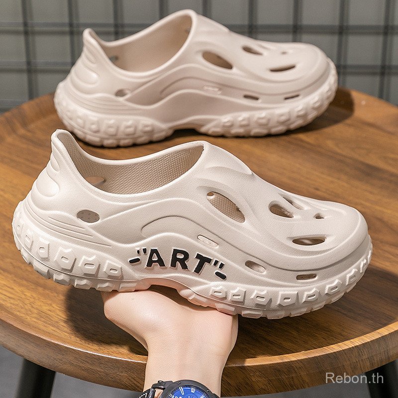 ชิ้นเดียวผมหลุมรองเท้าผู้ชายฤดูร้อนสวมใส่ด้านนอกหนาSoled Shit-Stepping Feeling Baotou มะพร้าวกีฬารองเท้าชายหาดกลางแจ้ง UEQ2