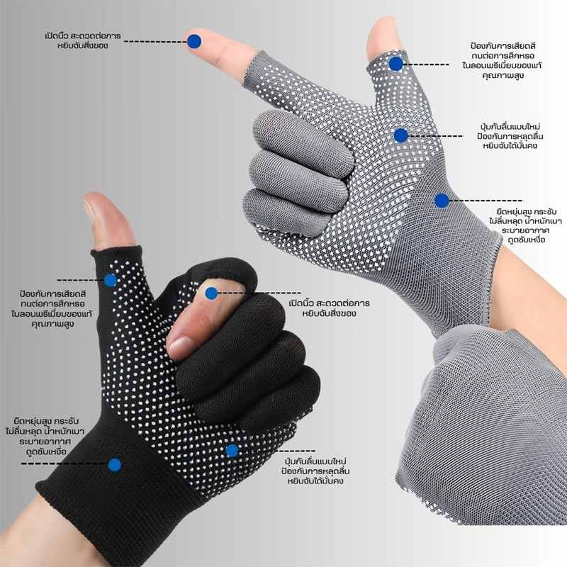 YTL ถุงมือช่างตุ๊กแก 🧤 แบบเต็มนิ้ว | กันบาด กันหนาม กันลื่น | สำหรับงานสวน/งานก่อสร้าง 2 สไตล์ - รูปที่ 5