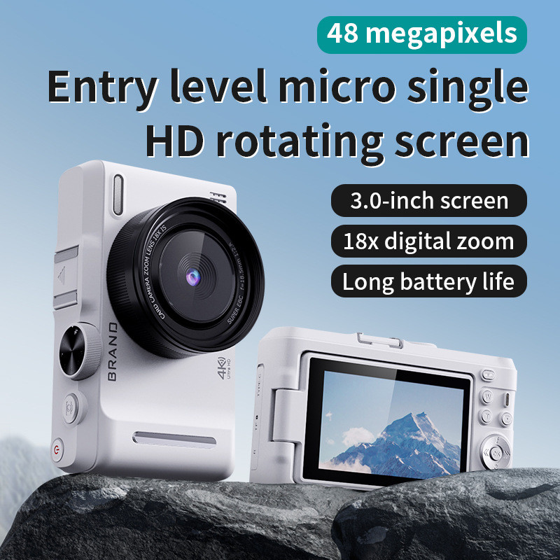 D9XPRO HD กล้องดิจิตอล Retro Mirrorless CCD หมุนหน้าจอนักเรียน Selfie Beauty กล้องฟรี 32G การ์ดหน่วย