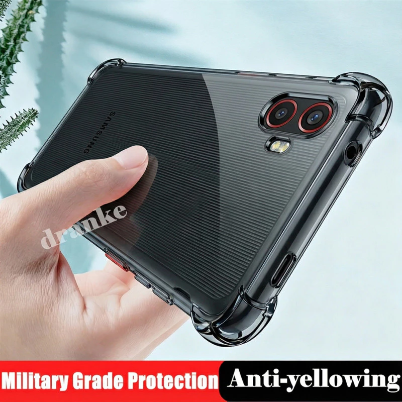 สําหรับ Samsung Galaxy Xcover 6 7 Pro ยืดหยุ่นซิลิโคนเหลวใสกึ่งโปร่งใส Anti-Yellowing ฝาครอบ 4 มุมกรณีเยลลี่