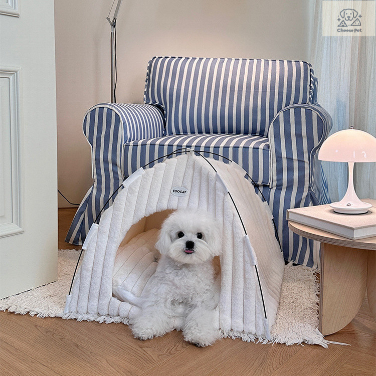 CheesePet กระเป๋าเต็นท์ขนกระต่าย ถอดซักได้ แบบปิดมิดชิด สำหรับแมวและสุนัข