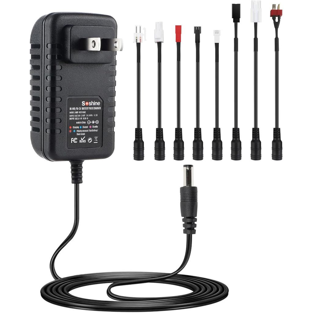 RC Battery Charger สําหรับ 4.8V 7.2V 8.4V 9.6V NiMH/NiCD แบตเตอรี่, RC Car Charger สําหรับ 2.4V-12V 