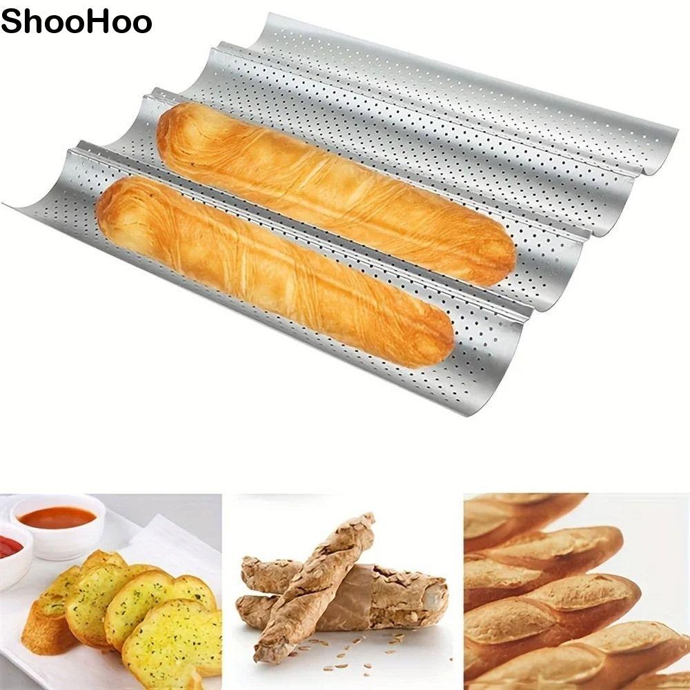 SHOOHOO Baguette Mold, Bakeware Nonstick Baguette Baking Tray, Waves Baking Tool French Bread Toast 