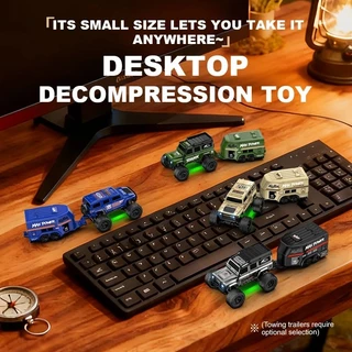 1:64 MINI RCรถปีนเขาพร้อมTrailer Full Scale Off-roadรถ2.4Gรีโมทคอนโทรลรถของเล่นเดสก์ท็อปขนาดเล็กHummer Land Roverรุ่นเด็กของขวัญของเล่น