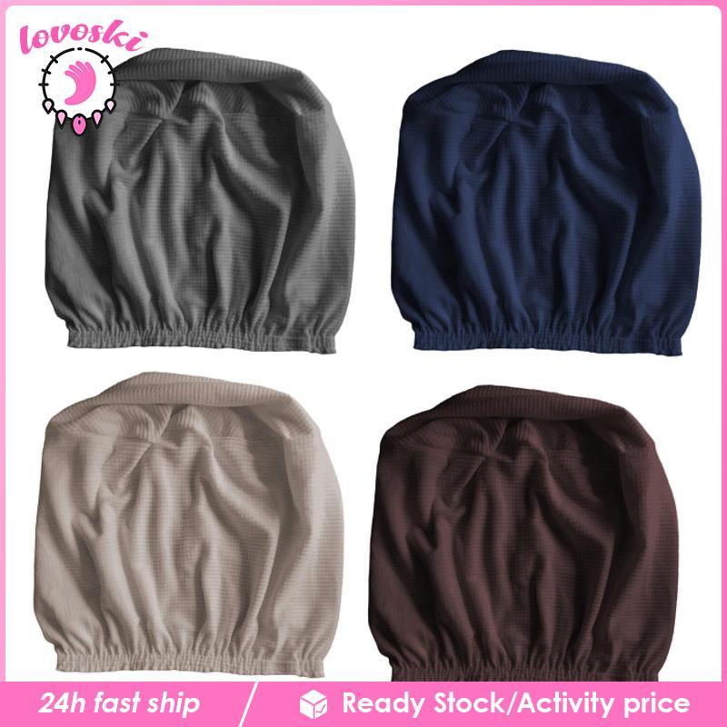 [Lovoski] Stretch Ottoman Slipcover Pouffe Cover ซักเครื่องกันลื่นที่ถอดออกได้รอบ Ottoman Storage Co