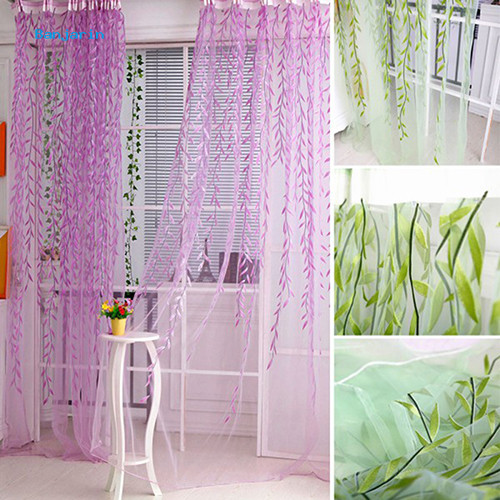 HOT Home Tree Glass Yarn Willow Curtain Tulle Room Decor Curtain Sheer Panel Draves
